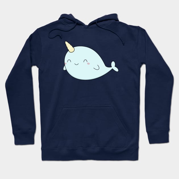 Kawaii Cute Narwhal T-Shirt Hoodie by happinessinatee